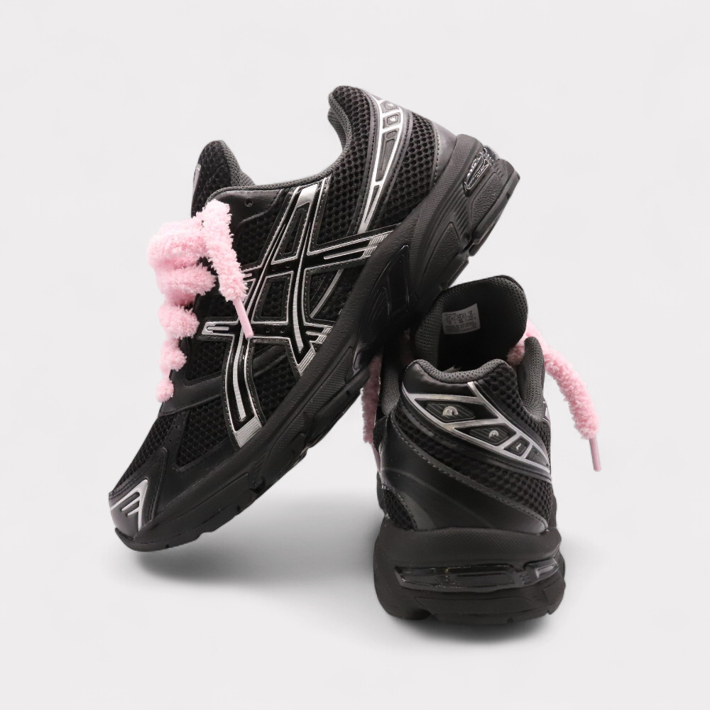 Asics Gel-1130 Black Pure Silver - Fluffy Laces Pink
