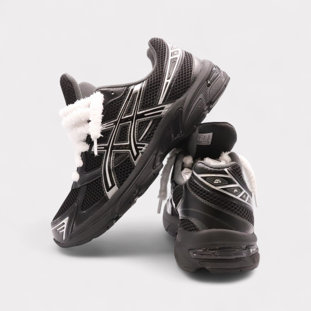 Asics Gel-1130 Black Pure Silver - Fluffy Laces White