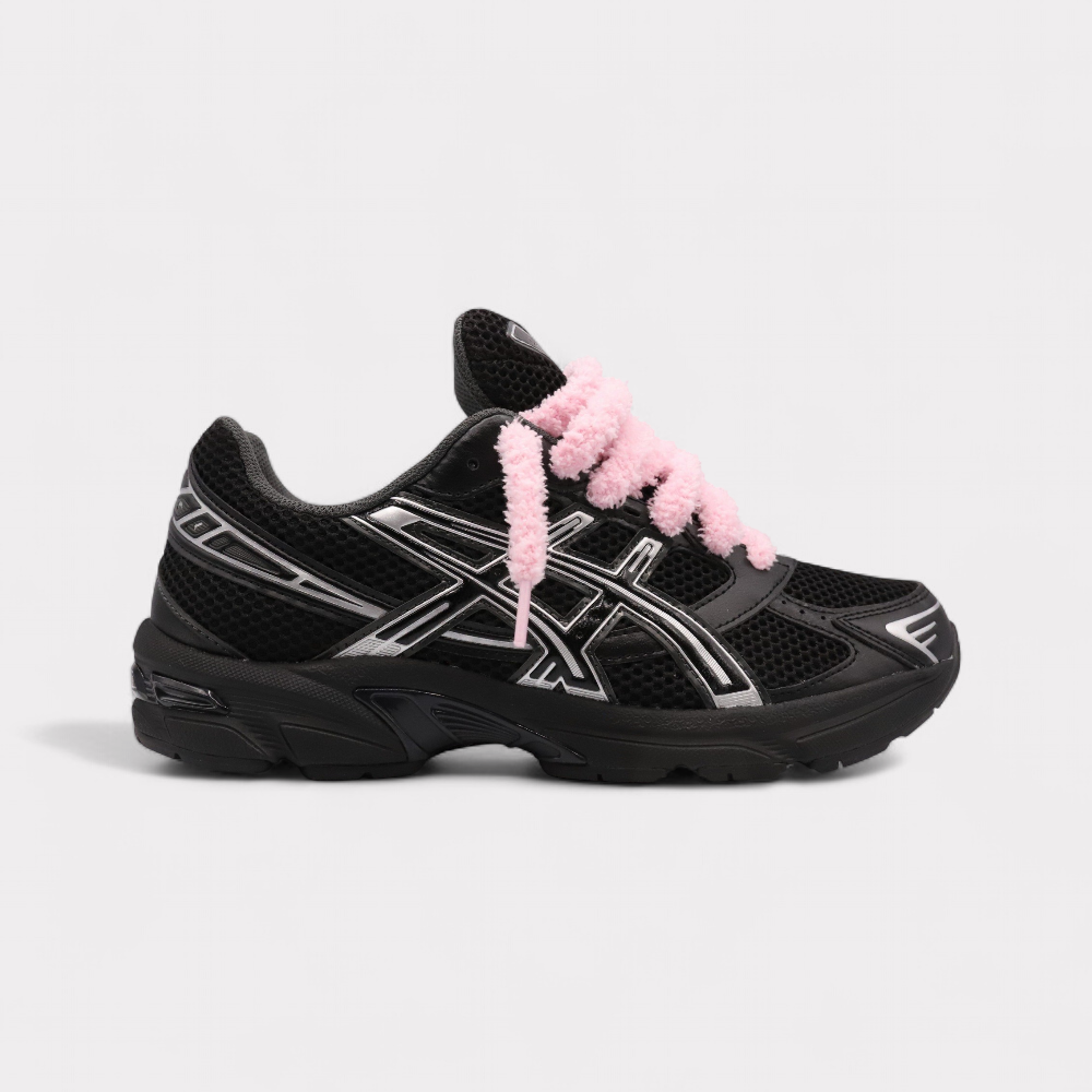 Asics Gel-1130 Black Pure Silver - Fluffy Laces Pink