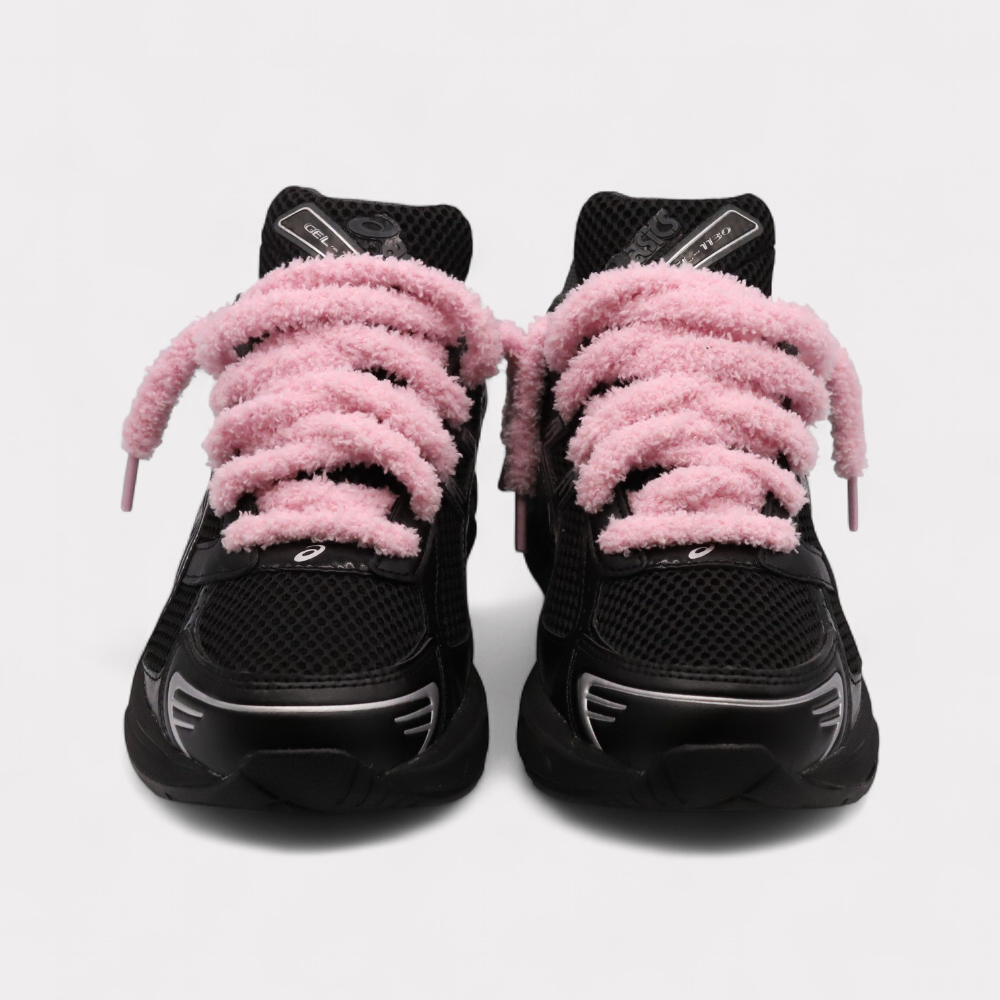 Asics Gel-1130 Black Pure Silver - Fluffy Laces Pink